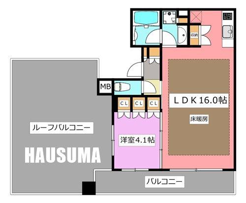 パークキューブ西ヶ原ステージ(1LDK/4階)の間取り写真