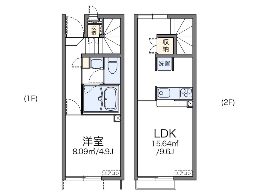 レオネクストコクメイハイツA(1LDK/1階)の間取り写真