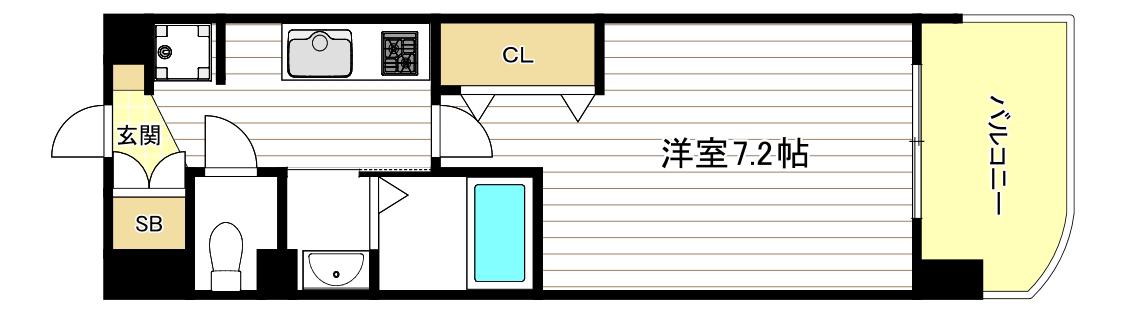 LUXE我孫子II(1K/1階)の間取り写真