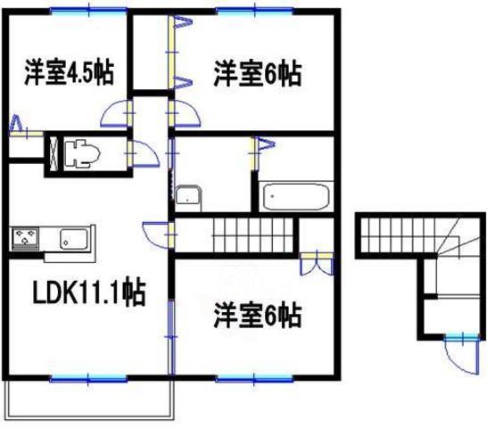 サンガーデン西井ノ口(3LDK/2階)の間取り写真