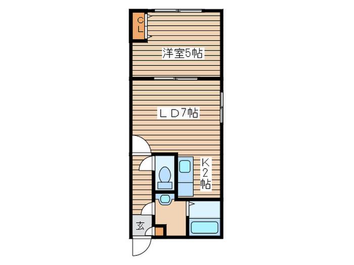 ルクル21(1LDK/2階)の間取り写真