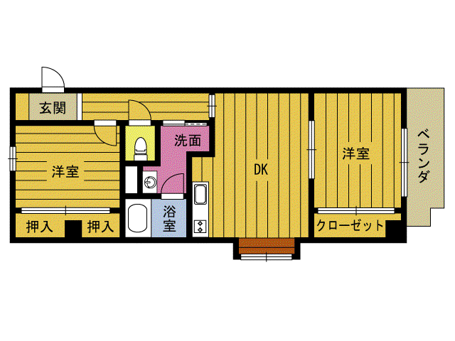 リンツIII(2DK/2階)の間取り写真
