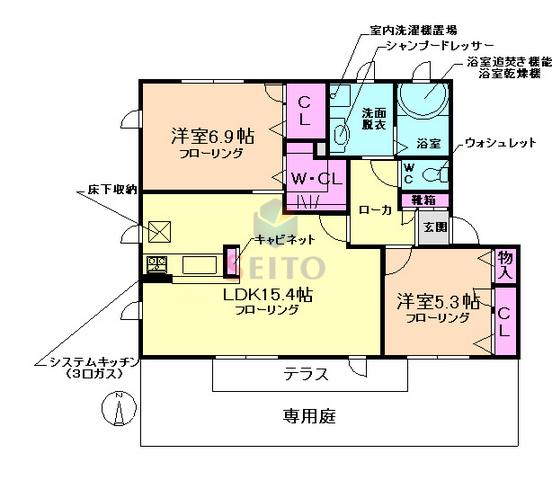 ネピード ミナミ(2LDK/1階)の間取り写真