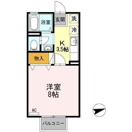 セジュール壱番館(1K/1階)の間取り写真