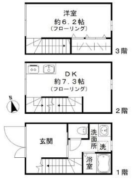 クロススクエア西大井(1DK/1階)の間取り写真