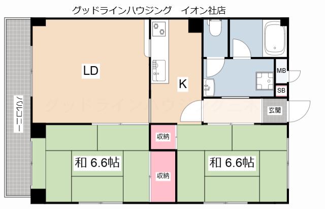 グランドールT・A(2LDK/3階)の間取り写真