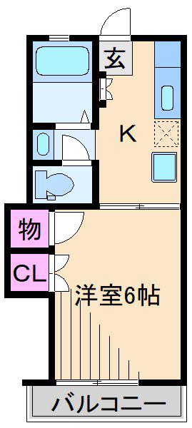 CASA(1K/2階)の間取り写真