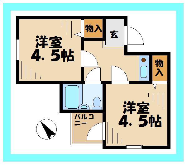 アスタック壱番館(2K/3階)の間取り写真