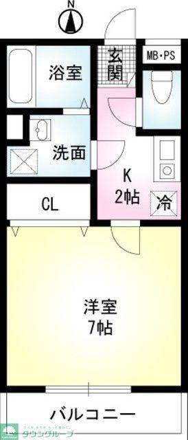 G-ハウス(1K/2階)の間取り写真