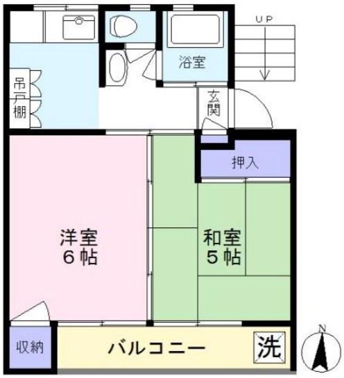 サンハイツみさと(2K/1階)の間取り写真