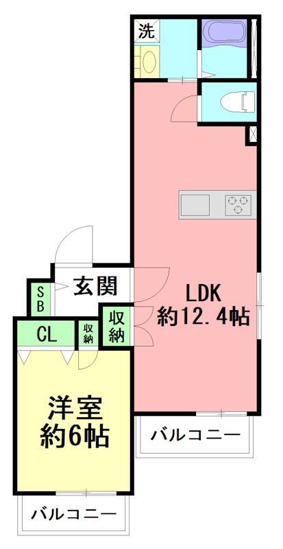 ESMERALDA SHONAN(1LDK/1階)の間取り写真