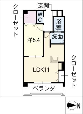 BEL FIORE M(1LDK/3階)の間取り写真