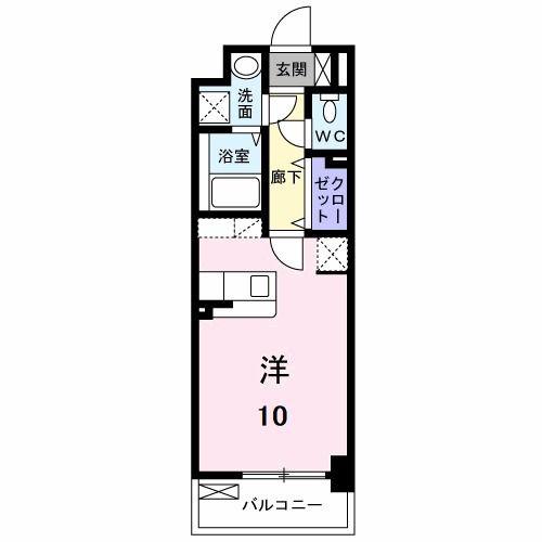 ボスカート F(ワンルーム/4階)の間取り写真