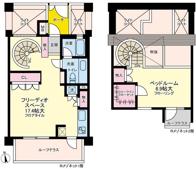 フリーディオ四谷3丁目(1LDK/4階)の間取り写真