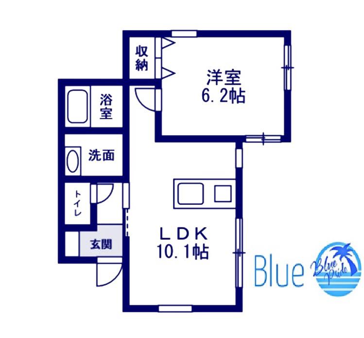 PEACE 湘南(1LDK/1階)の間取り写真