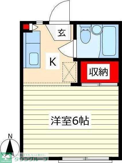 エクセレンス国立(1K/1階)の間取り写真