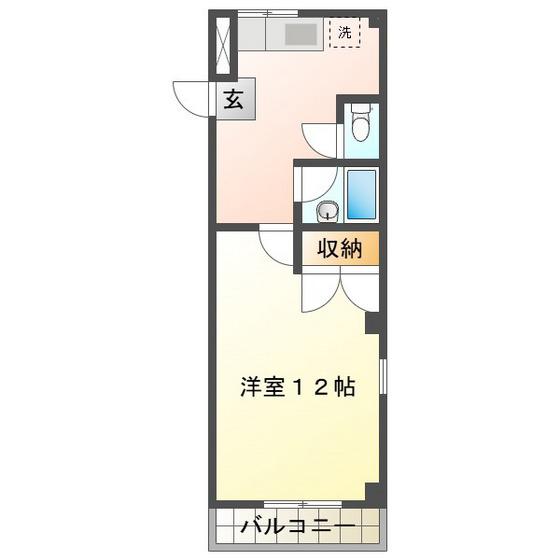 エグゼ4(1DK/2階)の間取り写真