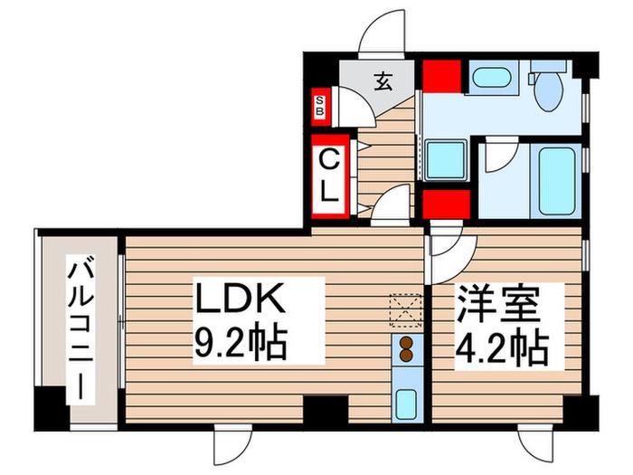 サリチェT-3ビル(1LDK/2階)の間取り写真