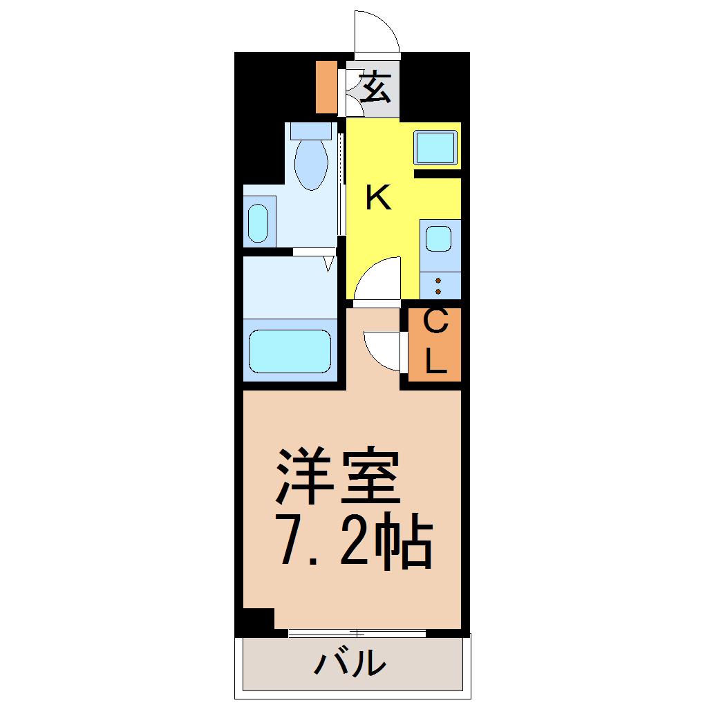 MARCHE I(1K/8階)の間取り写真