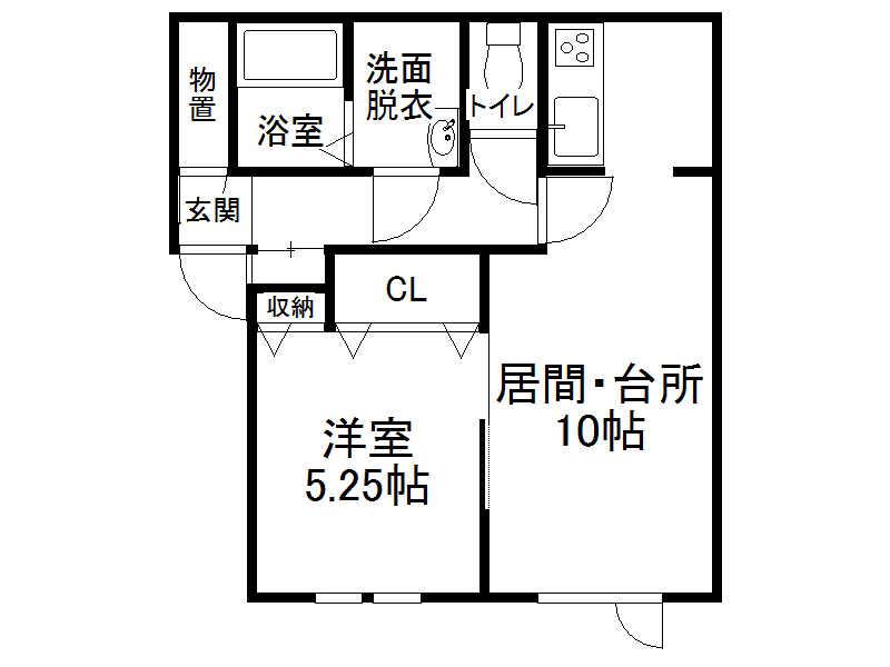 フローリアン(1LDK/1階)の間取り写真