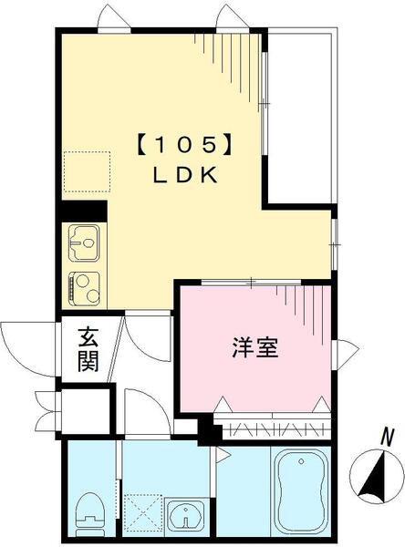 東武伊勢崎線 新田駅(埼玉) 徒歩2分 3階建 築7年(1LDK/1階)の間取り写真