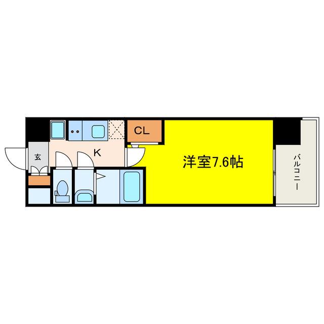 スプランディッド中之島DUE(1K/12階)の間取り写真