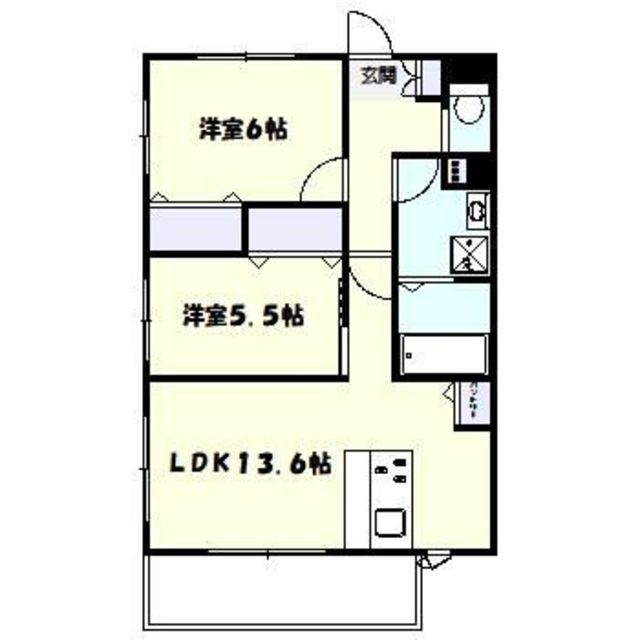 TK BELL HOUSEII(2LDK/2階)の間取り写真