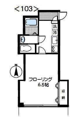 アミニティ・ヴィラ(1K/1階)の間取り写真