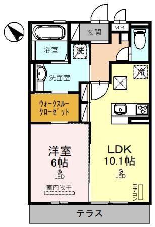 ボヌール(1LDK/1階)の間取り写真