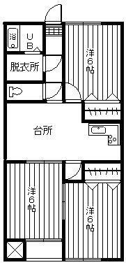 グレイスハイツ(3DK/1階)の間取り写真