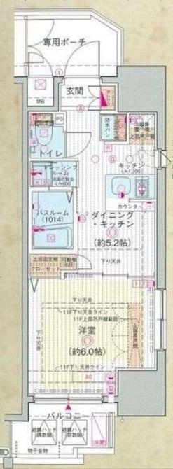 エステムプラザ愛宕虎ノ門レジデンス(1DK/11階)の間取り写真