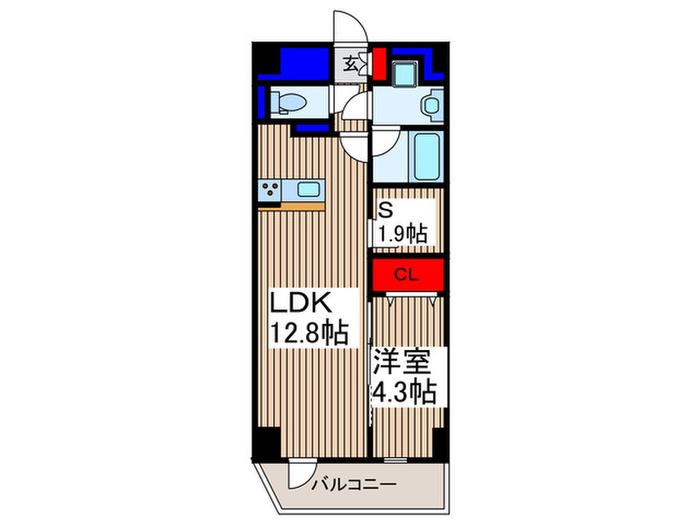 フォレストコート戸田公園(1SLDK/4階)の間取り写真