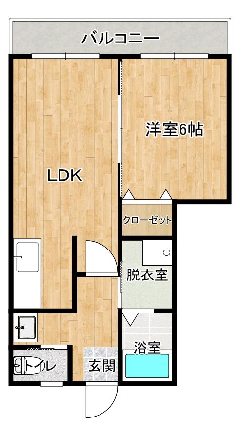 ゆうせんビル(1LDK/3階)の間取り写真