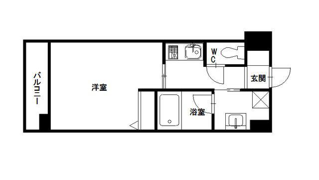 エムティースクエア吉塚駅前(1K/3階)の間取り写真