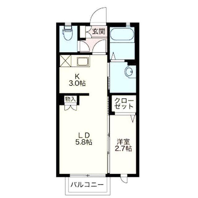 リバティーホーム(1LDK/2階)の間取り写真