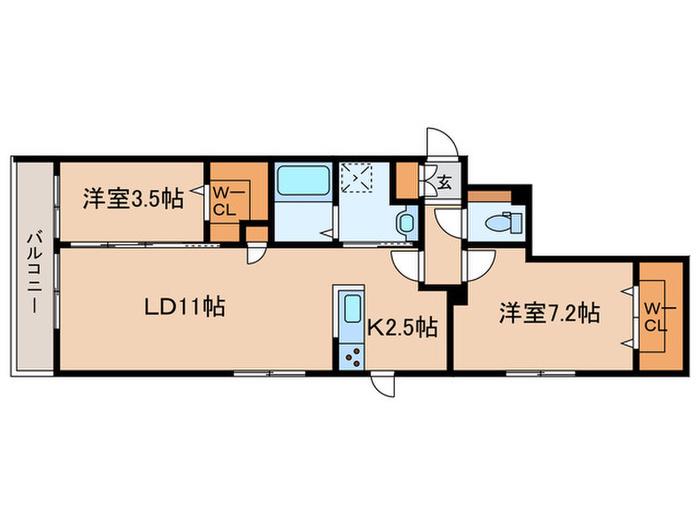 TS COURT N28(2LDK/2階)の間取り写真