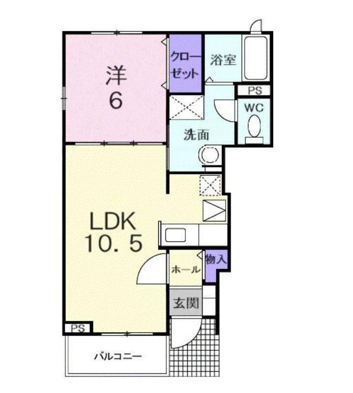 ピノ・グリシーナ(1LDK/1階)の間取り写真