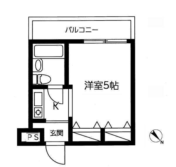 ロンベルク15(1K/2階)の間取り写真