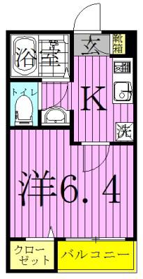 DONA北千住(1K/2階)の間取り写真