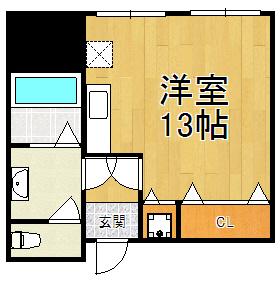 ビレ3110甲子園(ワンルーム/3階)の間取り写真