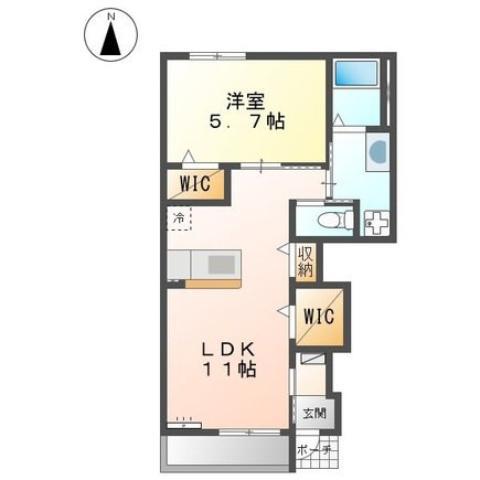 タンブレロ(1LDK/1階)の間取り写真
