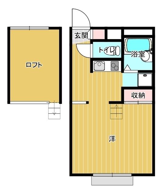 COMFORT(1K/2階)の間取り写真