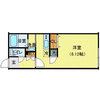 MODULOR白山II(ワンルーム/4階)の間取り写真