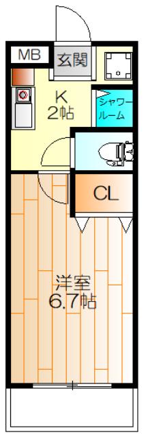 モンレーヴ日吉(1K/3階)の間取り写真