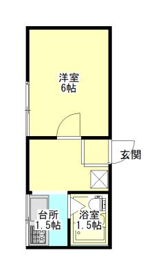 グリーンヒルたくみII(1K/2階)の間取り写真