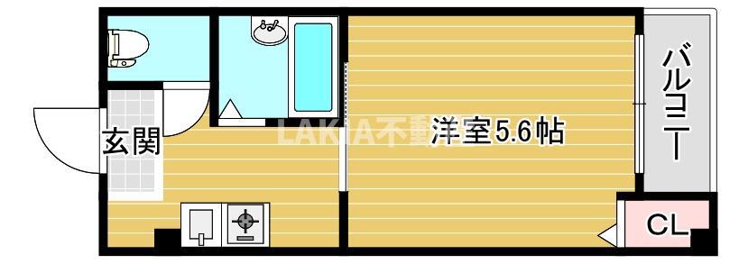 ヴェール天王寺(1K/7階)の間取り写真