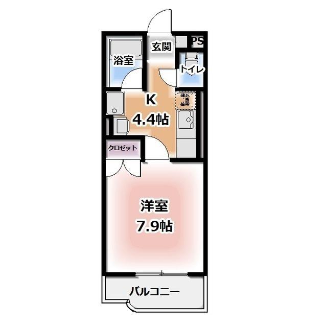 パラッティオ・H(1K/3階)の間取り写真