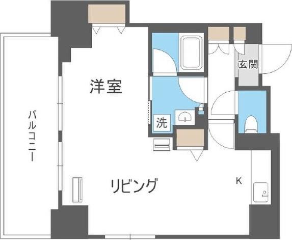 モンドミオ札幌南三条通(1LDK/3階)の間取り写真