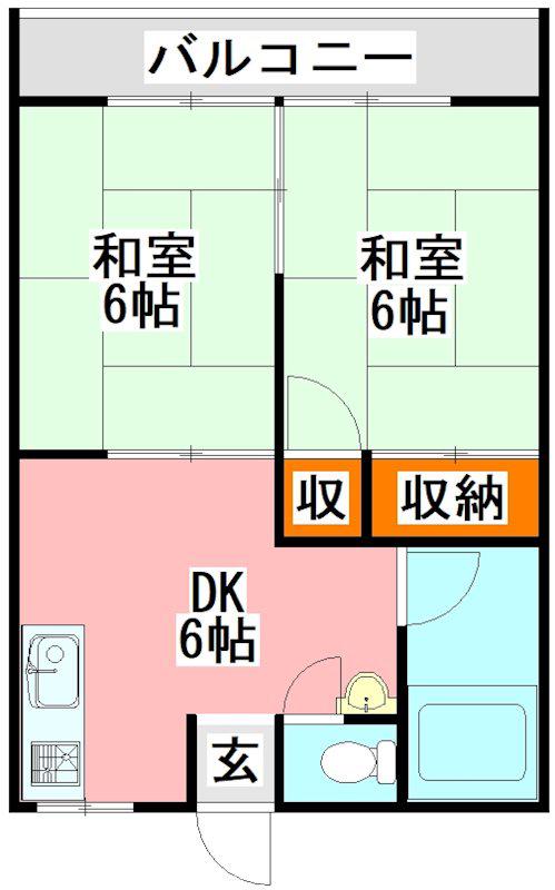 OMコーポ I・II(2DK/1階)の間取り写真