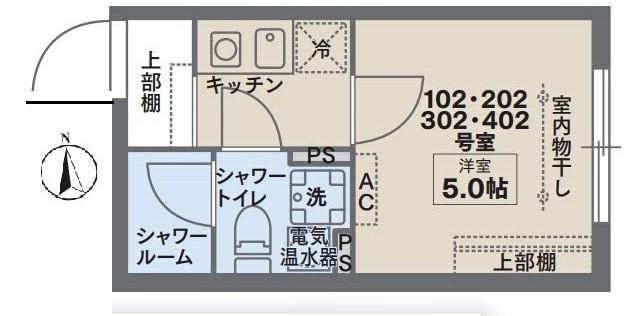 COCOFLAT戸越公園(1K/4階)の間取り写真